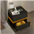 Modern Bedside Nightstand with LED Light - Black