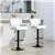 Set of 2 Adjustable Swivel PU Leather Bar Stools - White