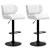 Set of 2 Adjustable Swivel PU Leather Bar Stools - White