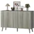 Modern Fluted Storage Sideboard - Light Grey