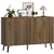 Modern Fluted Storage Sideboard - Brown