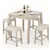 Square 5-Piece Bar Table Set - Gray