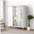 Rolling Storage Armoire Closet with Hanging Rod