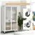 Rolling Storage Armoire Closet with Hanging Rod