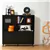 Wooden Bookcase with Doors, Display Cabinet for Home, Office, Black
