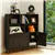 Wooden Bookcase with Doors, Display Cabinet for Home, Office, Black