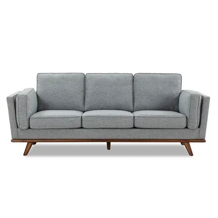 Artisan Wood Based Grey Fabric Sofa