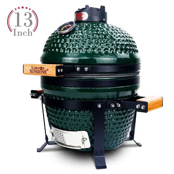 London Sunshine Ceramic BBQ Charcoal Kamado Grill 13 inch -green