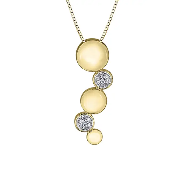 Diamond Pendant in 10K (0.098 CT. T.W.) - Silver and Gold