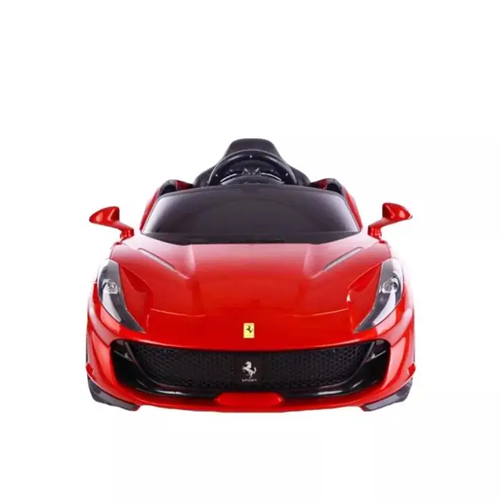 12V Ferrari Style with Parental Remote Control, Dual Motors, LED light