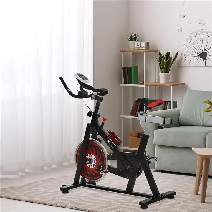 Soozier Indoor Exercise Bike Upright Bicycle w/ LCD Monitor Health and