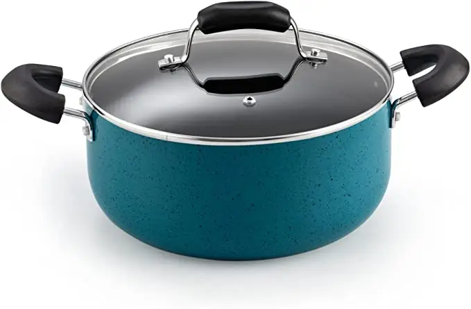 Cook N Home 02588 Stay Cool Nonstick Cookware Set, Turquoise