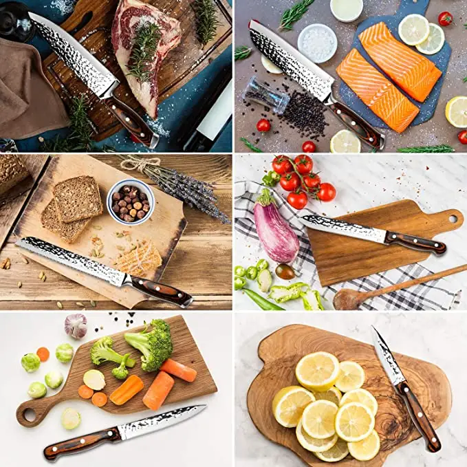  Kitchen Knife Set,15-Piece Knife Set With Block Wooden