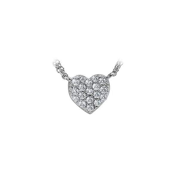 Diamond Necklace in Sterling Silver (0.105 and 0.02 CT. T.W.) - Silver