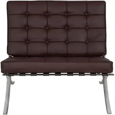 Replica Mies van der Rohe Barcelona Leather Chair dark brown