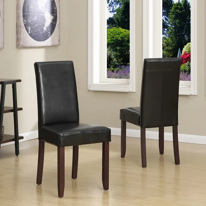 Espresso Bonded Leather Chairs (2 Chairs)