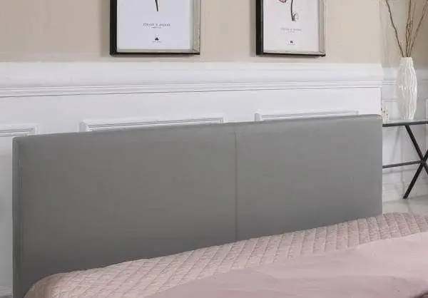 True Contemporary Mirabel Queen Grey Faux Leather Platform Bed