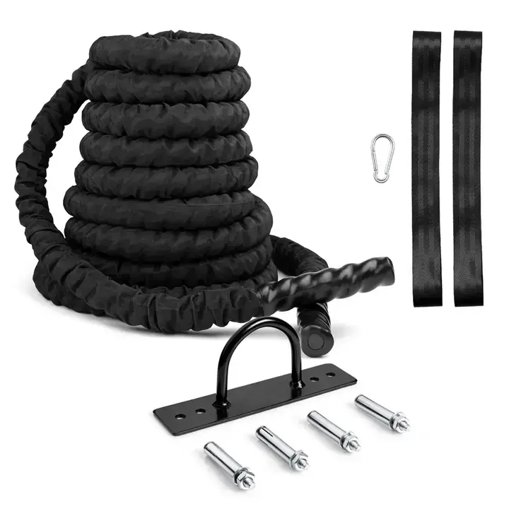 Battle Ropes with Anchor Strap Wall Mount Kit 1.5 in X 50 Ft