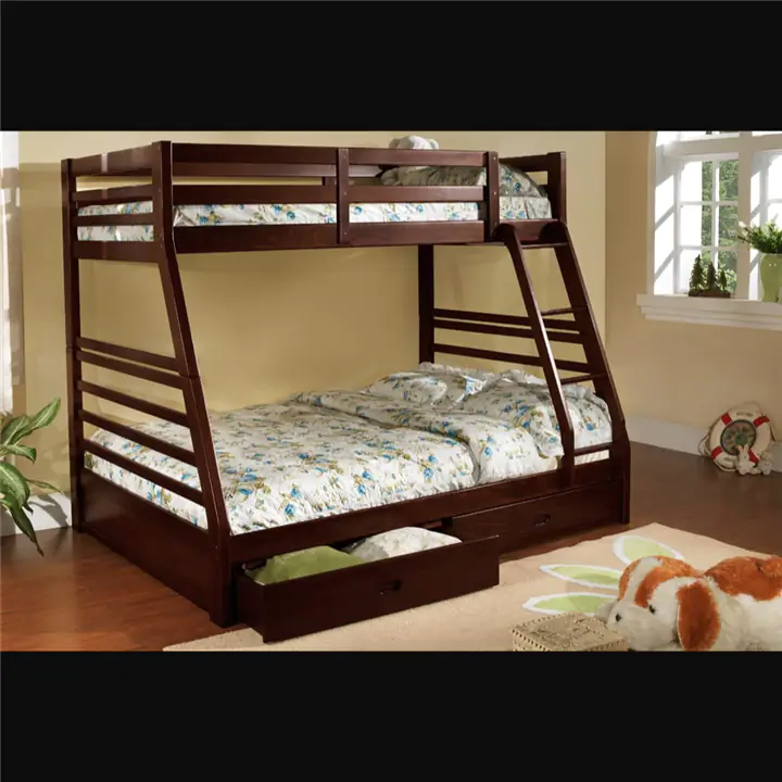 Espresso Twin Over Double Wood Bunk Bed W Drawers