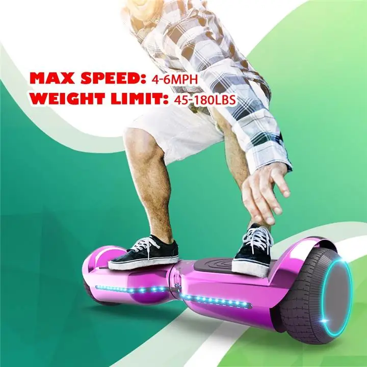 Pink Hoverboard With LED Lighting & Bluetooth Speaker