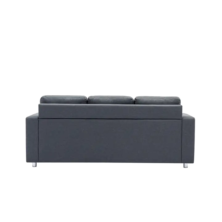 Reversible Sofa Sectional Small Grey Fabric W Accent Pillows