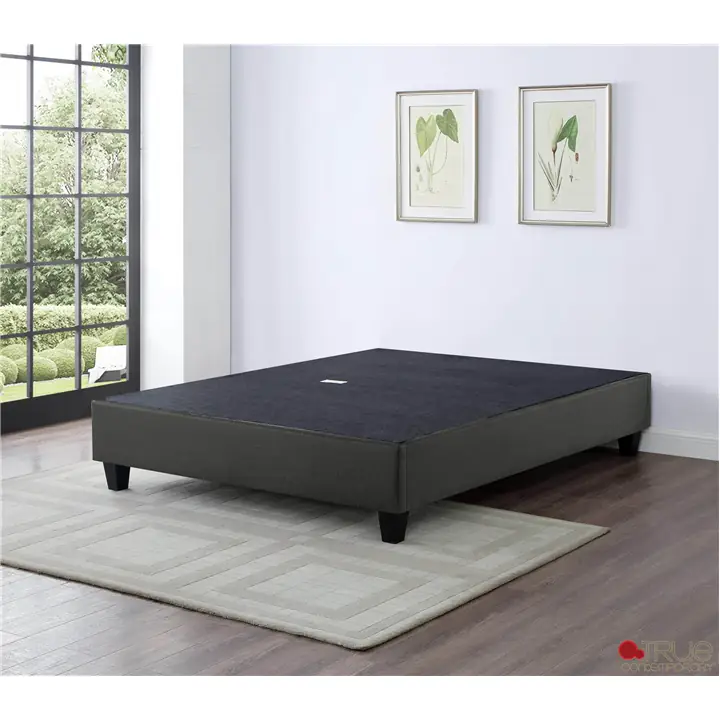 True Contemporary EZ Base Foundation Full Dark Grey Platform Bed