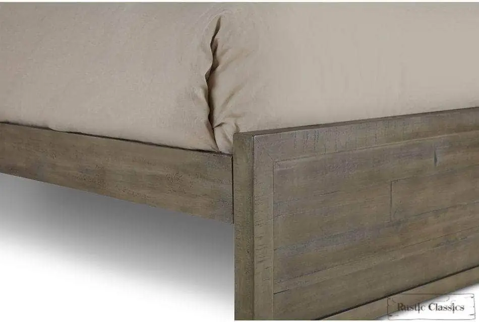 Rustic Classics Whistler Queen Grey Reclaimed Wood Platform Bed