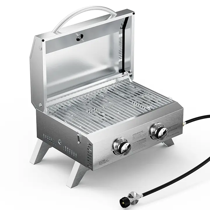 Thor Kitchen Tabletop Portable BBQ Grill, Dual Propane Burner