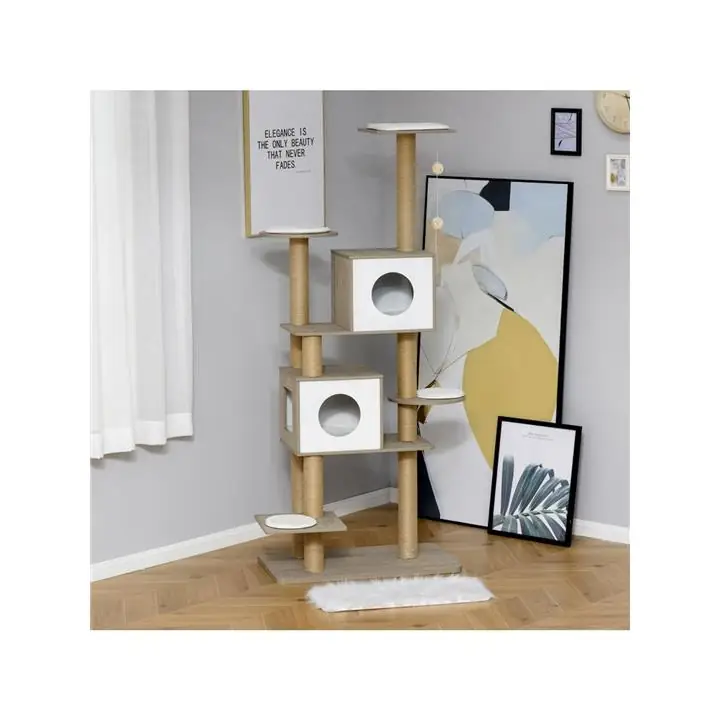 Cat Tree Condo Tower Kittens Activity Stand House with Hanging Toy Bal