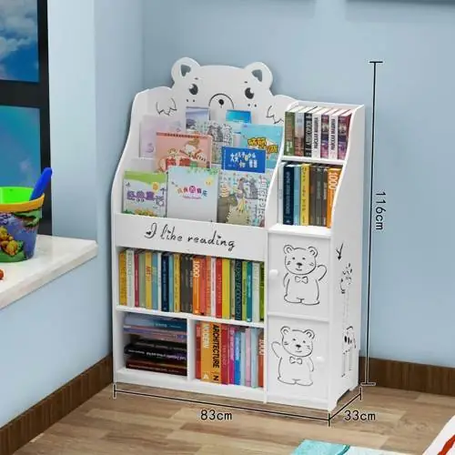 Cartoon Engraved Bookshelf Multi-Layer Organizer Cabinets
