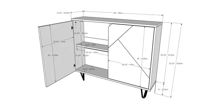 Slender 2-Door Storage Cabinet (White)
