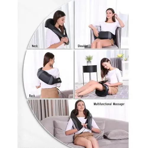 MaxKare Shoulder Back Massager Pillow with Kneading and Heat
