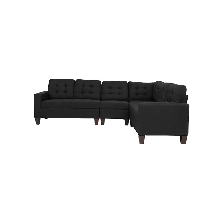 Aparan 4Piece L Shape Modular Sectional Covers in Black Polyfiber