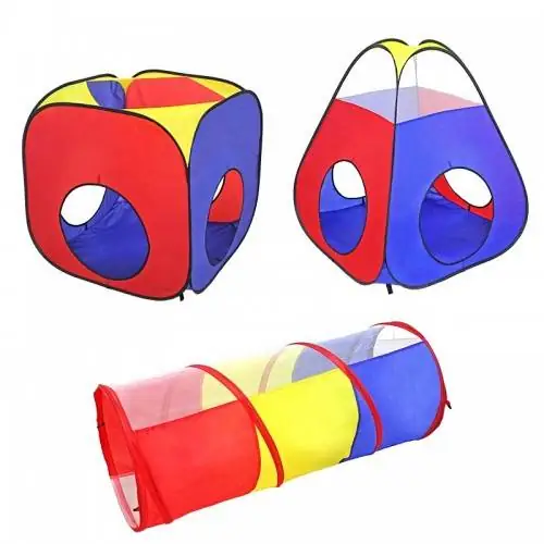 4 in 1 Children Kids Playhouse Tent, Ball Pit, Tunnels