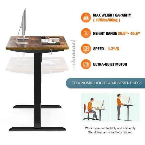 48 x 24 inches Electric Standing Desk Adjustable Height