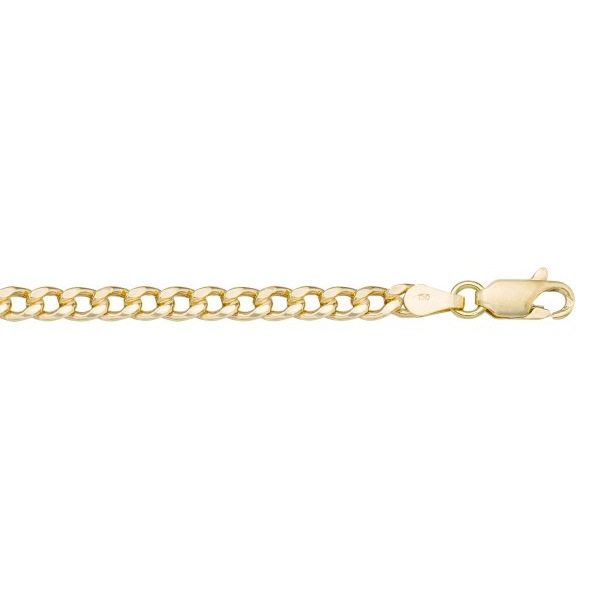 14K Gold Hollow Curb 7' Bracelet - 2.3 gm