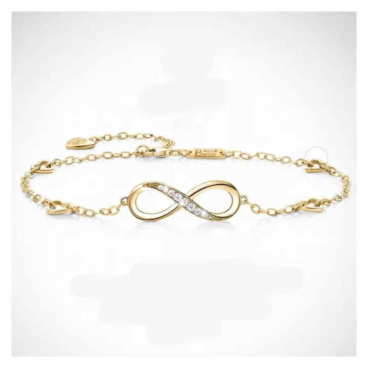Endless Love Symbol Gold Tone Adjustable Anklet Bracelet