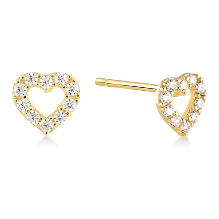14K Solid Gold Stud Earrings with Secure Backs
