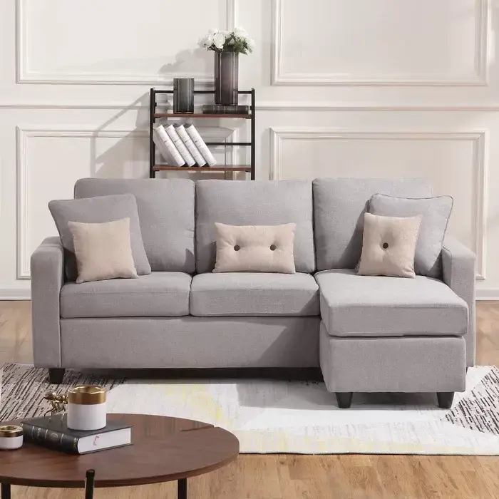 2 - Piece Upholstered Sectional - Light Grey
