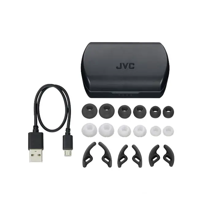 JVC True Wireless Headphones with Dual Ear Support - Black