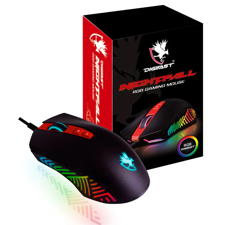 Digifast 4 in 1 RGB Gaming Set with Tenkeyless Keyboard and Red Headse