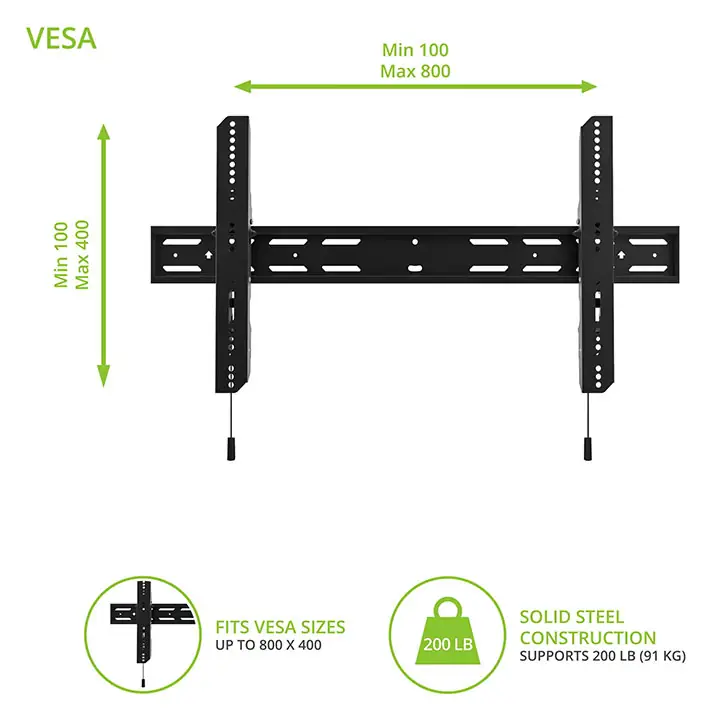 Kanto PT400 40” to 90” Tilting Low-Profile Wall Mount