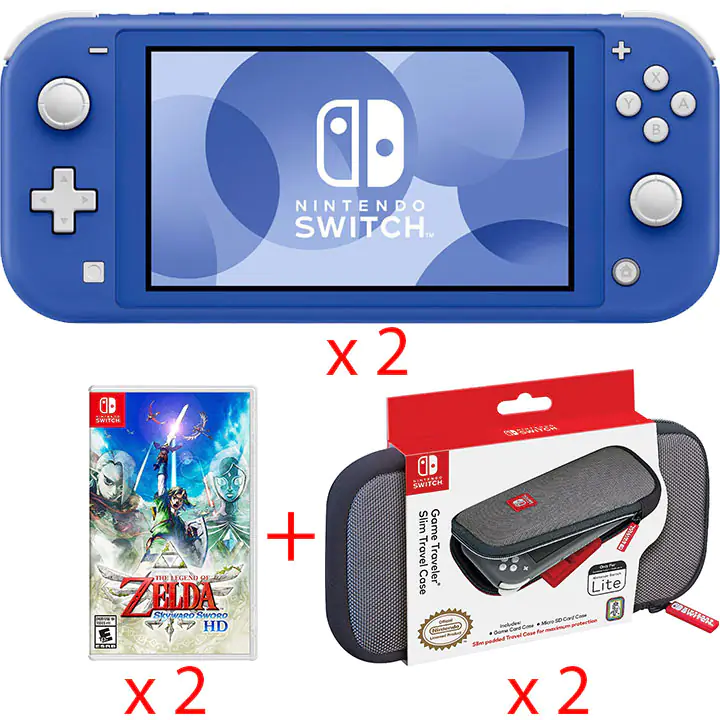 Nintendo Switch Lite in Blue - Bundle of 2