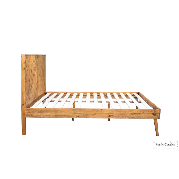Rustic Classics Cypress Reclaimed Wood Queen Platform Bed in Spice