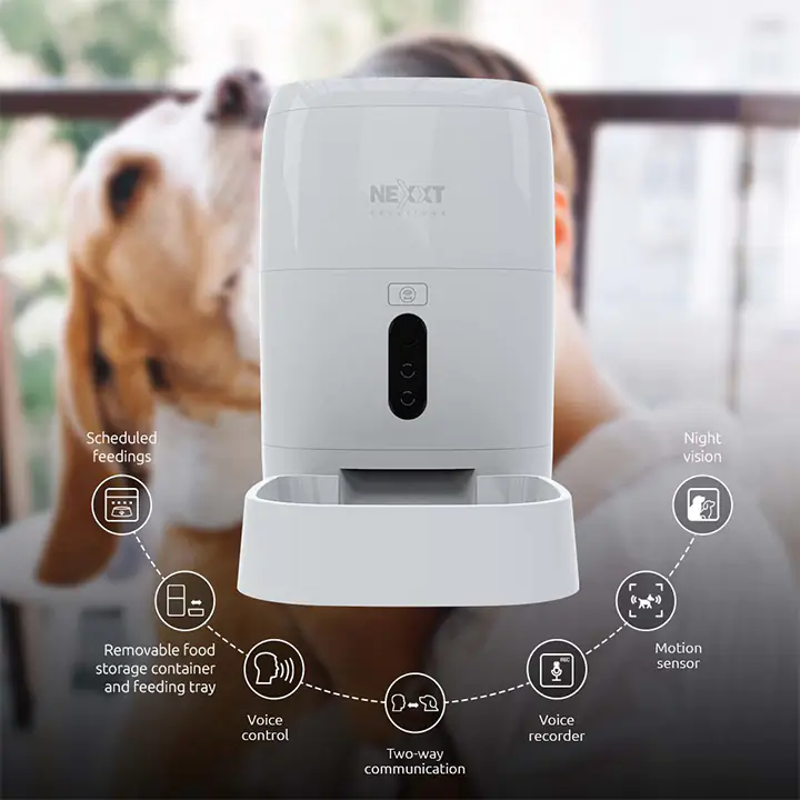 Nexxt Solutions Smart Wi-Fi Pet Feeder with built-in Camera