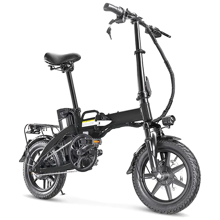 XPRIT 14" Foldable Electric Bike in Black