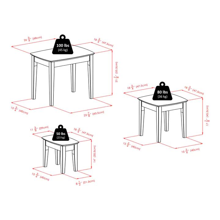 Winsome 3-Piece Nesting Table