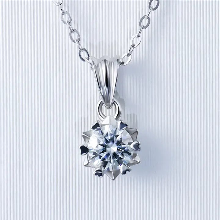 A.C. Jouel 1.0ct Certified Moissanite +925 Silver Necklace