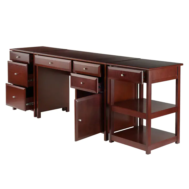 Winsome Delta 3-Pc Home Office Set - Walnut