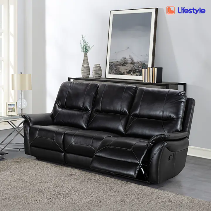 Reggio Reclining Sofa in Charcoal by Lifestyle